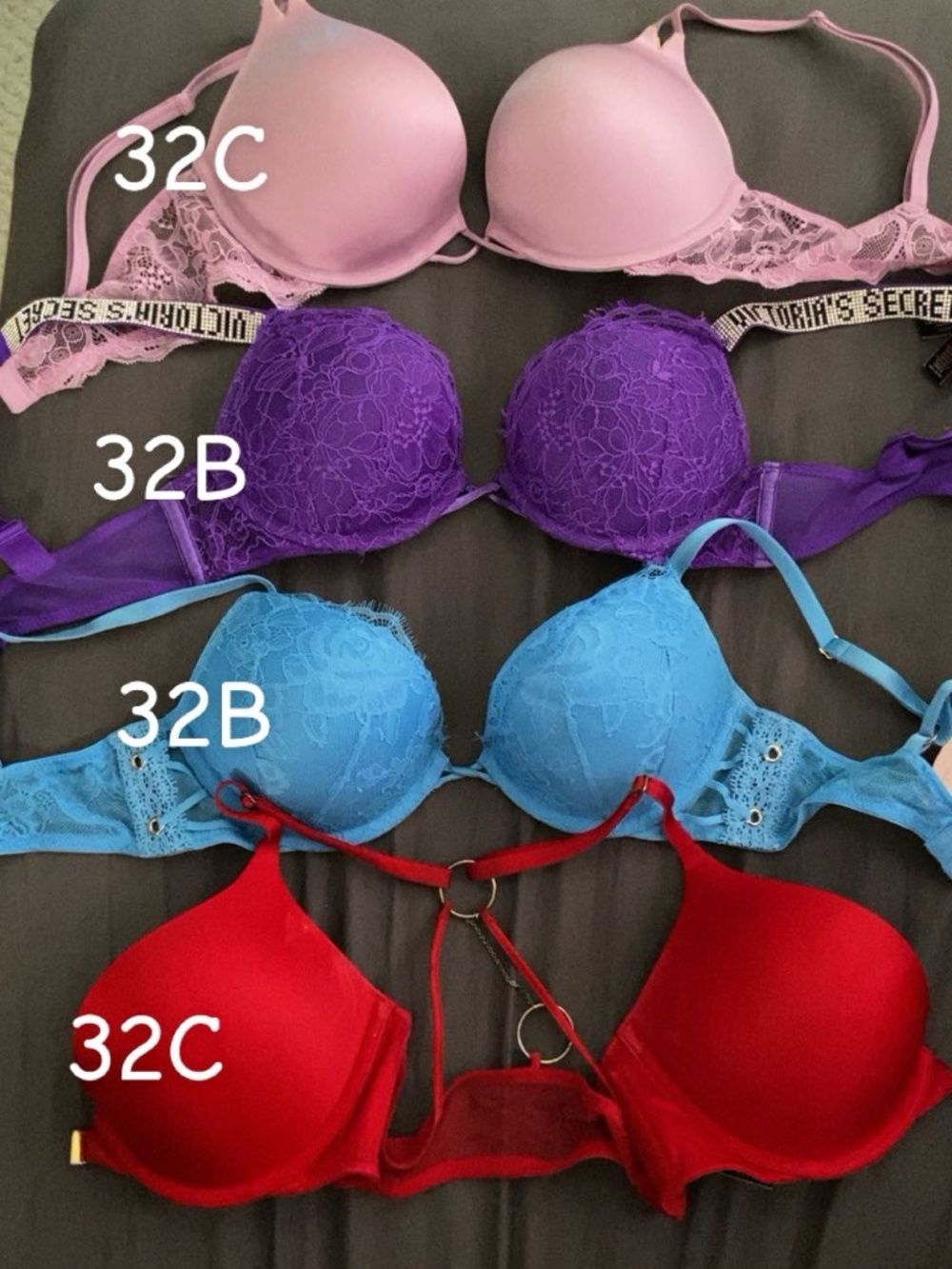 Bombshell push-up bras Victoria’s Secret 32B and 32C